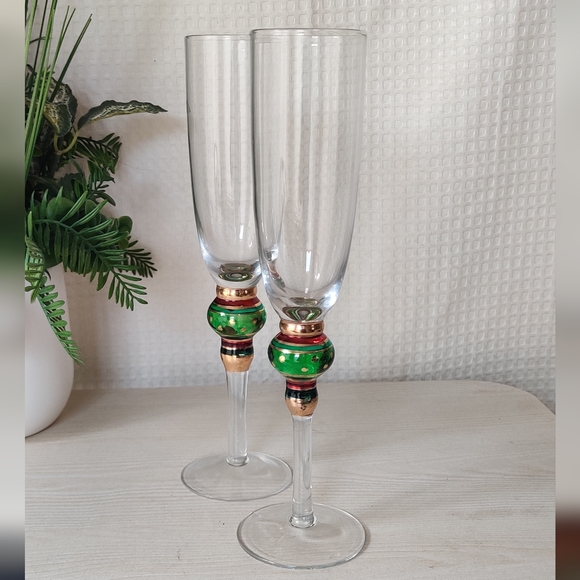 Artland Splendor Collection Set of 2 Champagne flutes Art Glass - Picture 5 of 8